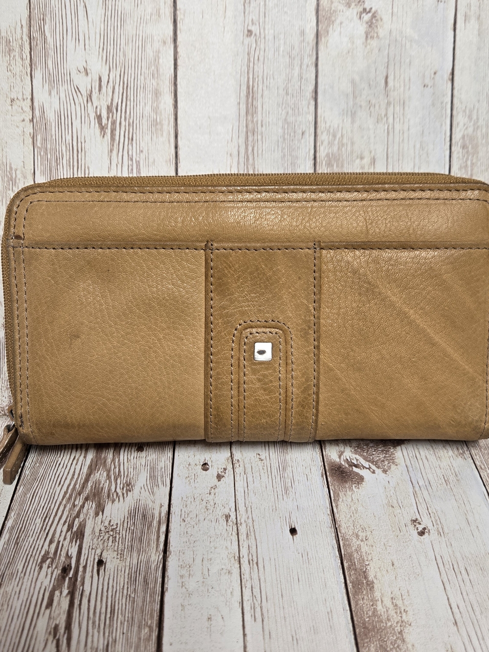 Rosetti Tan Zip-Around Leather Wallet
